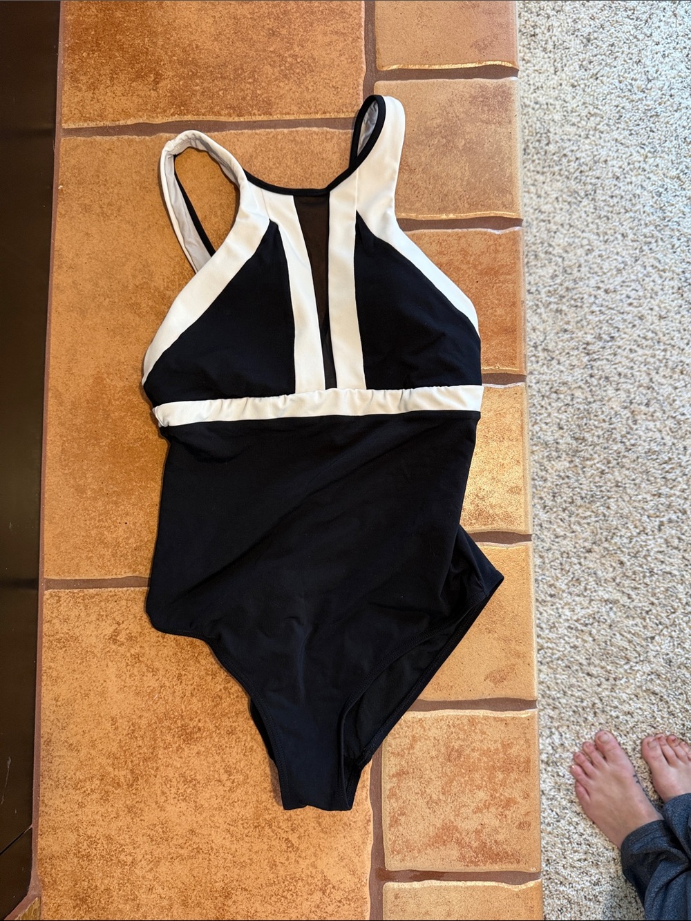 Black and White One-Piece Swimsuit
